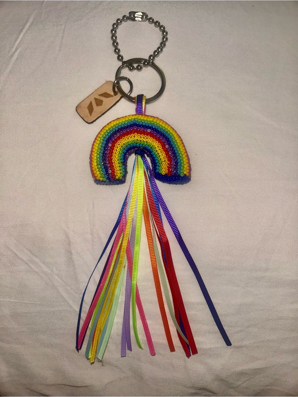 Consuela Rainbow Beaded Tassel Keychain - Multicolor